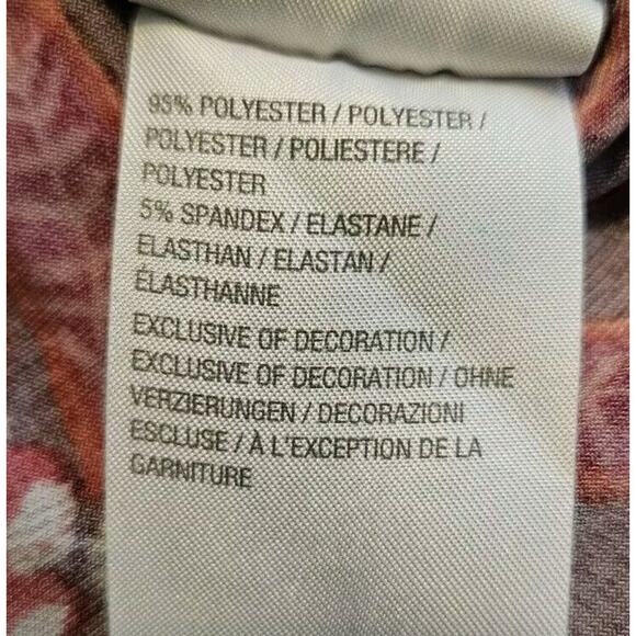 Susan Graver Top Womens 3X Purple Floral Long Sleeve Ruffle Keyhole Tie Neck - Picture 12 of 12